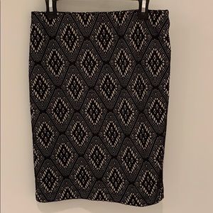 Black and Tan Lace Pencil Skirt by Renee C.